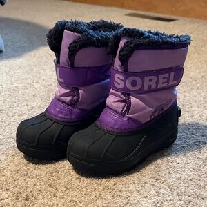 Sorel Commander Kids' Purple and Black Snow Boots